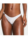 VAI21 - Slip bikini argento metallizzato con anello laterale in coordinato