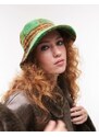 Topshop - Cappello da pescatore verde a quadri