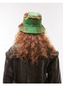 Topshop - Cappello da pescatore verde a quadri