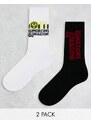 ASOS DESIGN - Confezione da 2 paia di calzini sportivi con design "Dungeons & Dragons"-Multicolore