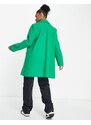 Stradivarius - Cappotto verde effetto lana con bottoni