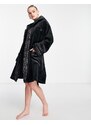 Ann Summers - Vestaglia soffice nera scintillante con logo-Nero