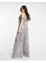 Esclusiva Lace & Beads - Tuta jumpsuit color peltro decorata-Viola