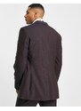 Noak - Giacca da abito premium skinny color prugna in misto lana-Viola