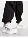 Buffalo - Cloud Grid - Sneakers bianche con suola platform-Bianco