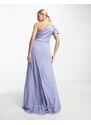 TFNC Maternity TNFC Maternity - Vestito lungo da damigella blu polvere con maniche con volant