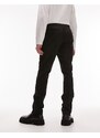 Topman - Pantaloni da abito slim neri con elastico in vita-Black