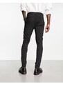Selected Homme - Pantaloni neri skinny stile smoking-Black