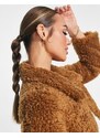 Unreal Fur - Giacca corta in pelliccia sintetica marrone-Arancione