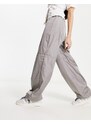 Daisy Street - Pantaloni stile paracadutista grigio argento con coulisse