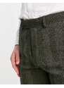 ASOS DESIGN - Pantaloni da abito skinny in misto lana verdi a spina di pesce-Verde