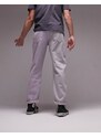 Topman - Jeans comodi lavaggio acido, colore grigio e rosa-Multicolore