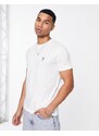 New Look - T-shirt bianca con ricamo di rosa-Bianco