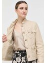 Pinko giacca in pelle donna colore beige