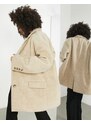 ASOS EDITION - Blazer oversize in lana beige-Neutro