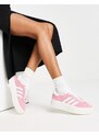 adidas Originals - Gazelle Bold - Sneakers rosa e bianche con suola platform-Bianco