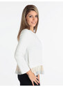 Louise Orop Pullover Donna Con Balza In Tessuto Bicolor Bianco Taglia S/m