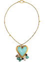 LaDoubleJ Jewelry gend - Cuore Grande Necklace Turchese One Size Gold Plated Brass