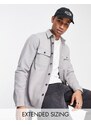 ASOS DESIGN - Camicia giacca oversize in lana grigio chiaro