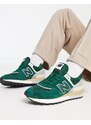 New Balance - 574 - Sneakers verde scuro e bianco sporco