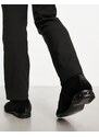 ASOS DESIGN - Scarpe in velluto nero con fibbia e strass sul tacco-Black
