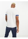 Fred Perry - T-shirt con fondo manica a contrasto bianca-Bianco