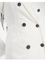 Miss Selfridge - Vestito blazer avorio con bottoni a contrasto-Bianco
