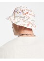 Santa Cruz - Classic Label - Cappello da pescatore unisex bianco con motivo stampato ripetuto in coordinato