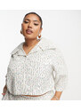 Native Youth Plus - Sailor - Camicia taglio corto testurizzata in cotone multicolore con colletto in coordinato