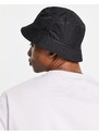 ASOS DESIGN - Cappello da pescatore nero con stampa di surf