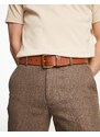 Polo Ralph Lauren - Cintura in pelle liscia color cuoio con logo del cavallino-Brown