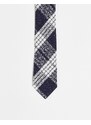Harry Brown - Cravatta a quadri blu navy e bianchi