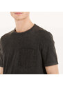 Dondup t-shirt taschino logo tessuto nero slavato