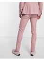 Noak - Pantaloni da abito premium skinny rosa pastello in misto lana
