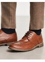 Truffle Collection - Scarpe brogue stringate eleganti color cuoio-Brown