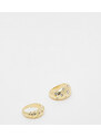 Esclusiva Pieces - Confezione da 2 anelli oro spessi