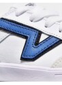 Vans - Lowland - Sneakers bianche con strisce laterali blu-Bianco