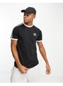 adidas Originals - T-shirt nera con tre strisce-Black