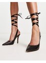 RAID - Ishana - Scarpe con tacco nere con laccio alla caviglia-Black