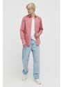 HUGO camicia in cotone uomo colore rosa