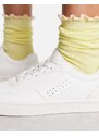 London Rebel - Sneakers bianche stringate con pannelli-Bianco