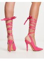 RAID - Ishana - Scarpe con tacco rosa con laccio alla caviglia