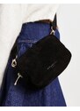 Urbancode - Camera bag nera in camoscio a tracolla-Black