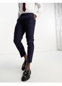 Harry Brown - Pantaloni cropped skinny a quadri blu navy e rossi-Multicolore