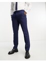 Harry Brown Wedding - Pantaloni da abito slim in misto lana blu navy