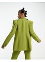 ASOS Tall ASOS DESIGN Tall - Blazer da abito con bottone stile anni '70 color muschio-Verde