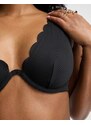 Hunkemöller - Top bikini ad apice alto nero smerlato con ferretto-Black