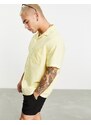 ASOS DESIGN - Camicia comoda in misto lino con rever e tasche gialla-Giallo