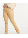 Don't Think Twice DTT Plus - Bianca - Jeans stile disco a vita alta color cammello a fondo ampio-Neutro