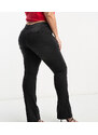Don't Think Twice DTT Plus - Phoebe - Jeans a fondo ampio neri con cintura a vita alta-Black